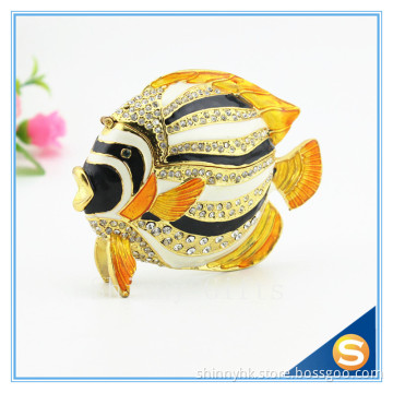 Hot sale golden fish trinket box metal craft